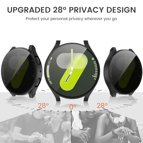 Image of Tensea [5+5Pack for Samsung Galaxy Watch 7 Screen Protector Case 40mm Accessories, Hard PC Bumper /HD Anti-Fog Tempered Glass Protective Film, Face Cover Set, Galaxy Watch 7 Case for Women Men