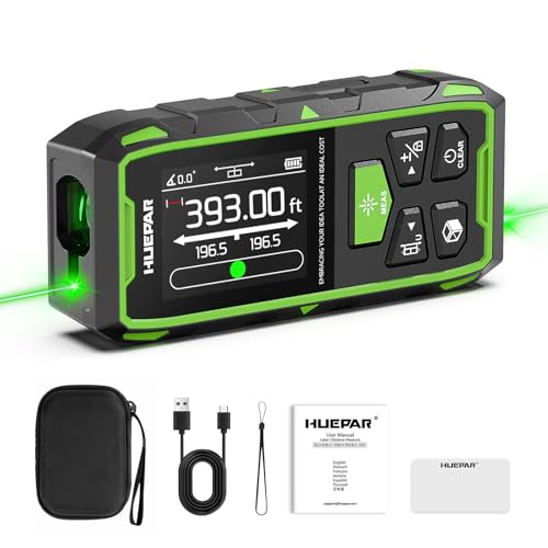 Huepar BLM-210GT 393Ft Dual Green Laser Measure