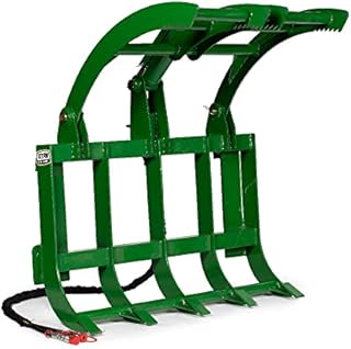 Titan Attachments 48â€ Light-Duty Single Cylinder Root Grapple Rake fits John Deere Tractors, Economy Series