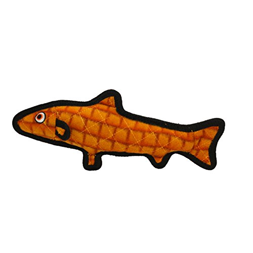 Tuffy - World's Tuffest Soft Dog Toy - Ocean Trout- Orange- Squeakers - Multiple Layers. Made Durable, Strong & Tough. Interactive Play (Tug, Toss & Fetch). Machine Washable & Floats. #TOP3