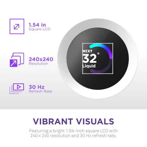 Image of NZXT Kraken Plus 240 RGB - AIO CPU Liquid Cooler - 240mm Radiator - F240 RGB Core Single Frame Fan - Customizable 1.54 inch Square LCD - AMD AM5, AM4 - Intel LGA 1851 /1700, 1200 /115X - White