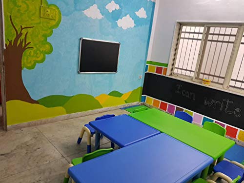 Image of Little Fingers Intra Kids Table School Study Table Without Chairs - Rectangle Toys For Play School - Plastic, 60 X 120 X 20 Cm