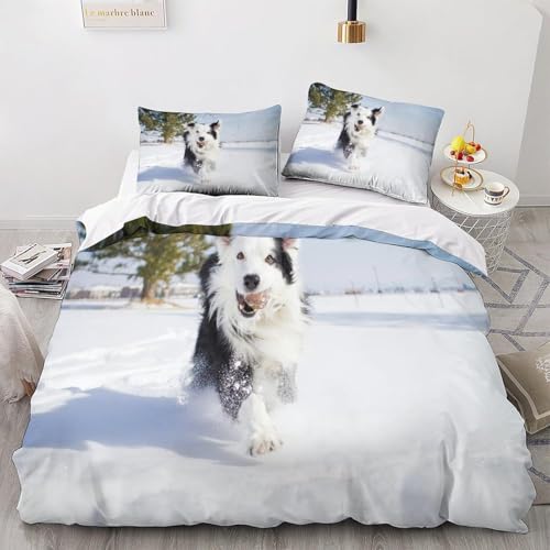 Funda Nordica Cama 90 Infantil Perro 3D Ropa de Cama 150x200 Funda Nórdica 3 Piezas Animales y Mascotas Adorables Funda de Edredon de Suave con Cremallera y 2 Fundas de Almohada E.2817