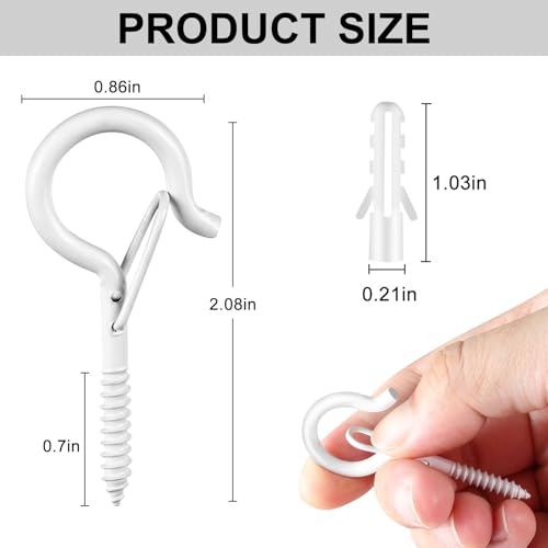 Image of FSAH 12 PCS Q-Hanger Hooks with Safety Buckle, Windproof Screw Hooks