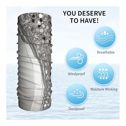 Silver Sparkle Glam Bling Pattern Neck Gaiter Face Mask Scarf Bandana Head Wrap Uv Protection Balaclava For Sports4