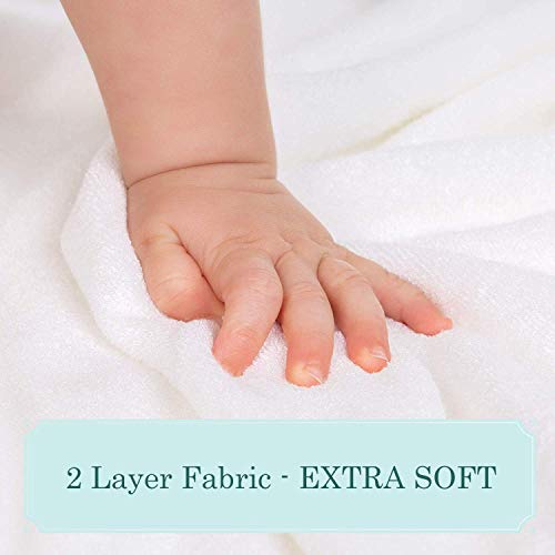Image of HIPHOP PANDA Ultra Soft Hooded Baby Towel - 2-Layer Thick 500GSM Absorbent | Rayon Made from Bamboo, Hooded Bath Towel for Newborn, Infant, Toddler, Baby Registry - Panda, 30x40 In
