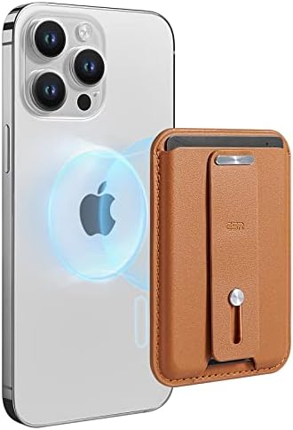 ESR Magnetic Wallet (HaloLock), Compatible with MagSafe, iPhone Wallet with Secure-Grip Finger Loop, for iPhone 16/15/14/13/12 Series, Not for 13/12 Mini, 3-Card Holder, Vegan Leather