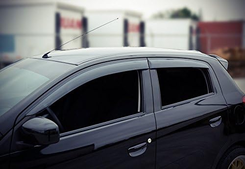 WellVisors Window Visors Wind Deflectors Compatible with Mitsubishi 2014-2024 Mirage Hatchback Premium Series Rain Guards 3-847MI009