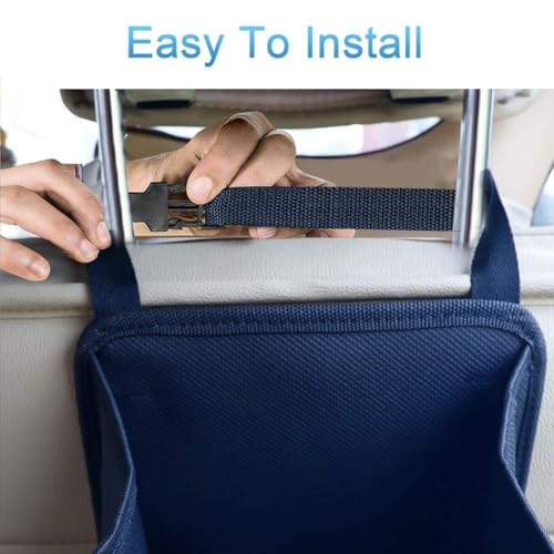 Image of SHIBUI Car Backseat Organizer & Trash Bag - Waterproof, Anti-Slip, Multi-Compartment Storage for Toys, Tools, Snacks - Hanging Back Seat Utility Bag for Car, SUV, Truck.