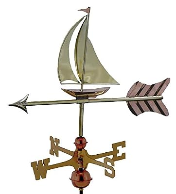 Good Directions 8803PR Sailboat Cottage Weathervane, Polished Copper with Roof Mount,Pure Copper