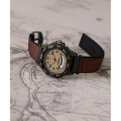 Image of TIMEX Expedition 39 mm Tan Dial Men ANI-Digi Watch T45181