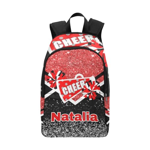 Cheerleader Backpack Cheer Bags with Name Personalized Cheer Backpack for Cheerleaders Gifts (Red)