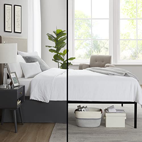 Image of Nestl Dark Gray Full XL Bed Skirt - Full XL Size Bed Skirt 14 Inch Drop - Brushed Microfiber Bed Skirts - Hotel Quality Pleated Bed Skirt - Shrinkage & Fade Resistant