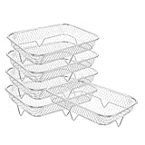 MAGICLULU 5 Stück Teiliges Edelstahl Air Fryer Schnelles Abkühlen Gleichmäßige Hitzeverteilung Vielseitiges Back Kühlgestell für Ofen Grill Küche und Gastronomie
