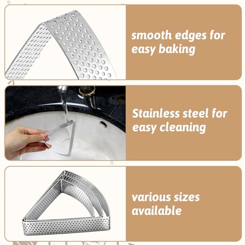Scone Cutter Triangle Cookie Cutter Stainless Steel Fan-Shaped Biscuit Mold Ideal Baking Tool for Scones Pastries Desserts Cookies Biscuits (2.7, 3.1, 3.5 Inch)