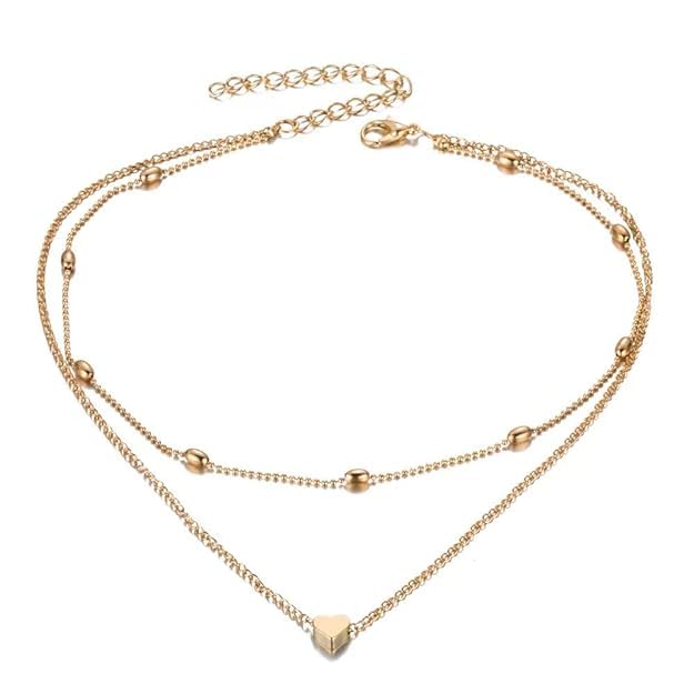 Vembley Stylish Multilayer Chain Pendant Necklace for Women and Girls Minimalist Heart Star Bohemian Crystal Choker Necklace (B0D37R7X61) Amazon Price History, Amazon Price Tracker