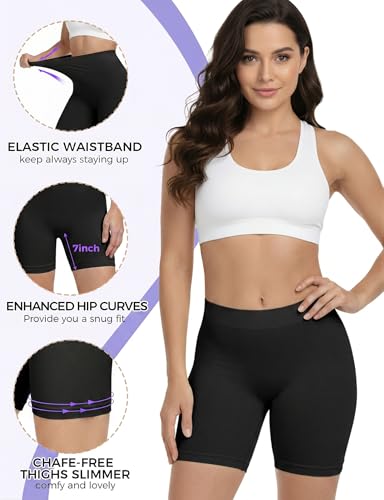 Image of ZENUTA Slip Shorts for Women Under Dresses, Seamless Anti Chafing Summer Biker Shorts