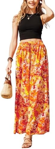 VOTEPRETTY Women Summer 2 Piece Outfits Vacation Travel Beach Resort Wear 2024 Tank Tops Wide Leg Pants Two Piece Sets