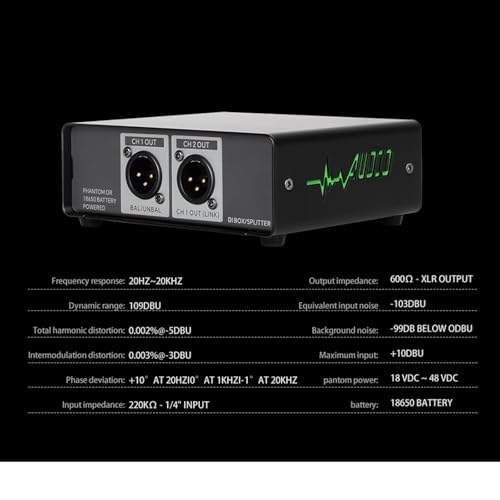 Dispositif d'isolation DI20 compact anti-bruit pour convertisseurs d'impédance de studio