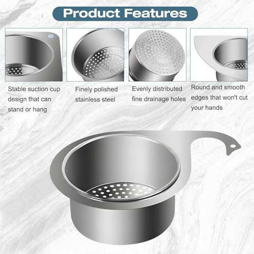 Image of Stainless Steel Swan Sink Strainer Basket, 304 Food Grade Kitchen Sink Drain Basket for Washing Fruits & Vegetables