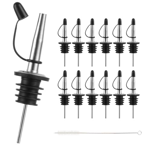 ASelected 12PCS of stainless steel wine bottle pourers Cone pourer Spirits wine pourer for bar tavern home oil pourer