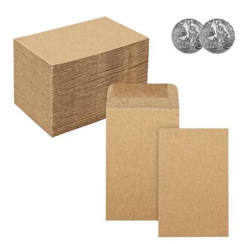 Coin Envelope300 Pack #1 Coin Envelopes 2.25"×3.5" 10 Assorted Colors Mini Envelopes For Spare Keys, Coins, Stamps, Small Items Storage, Seed Envelopes For Make Seed Packets (Kraft-300) #TOP13