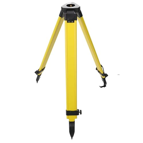 Surveying Tripod, Wooden Survey Tripod with 5/8-Inch 11-Threaded Flat Head with Twist Lock for Total Station Theodolite Auto Level (RTW20A)