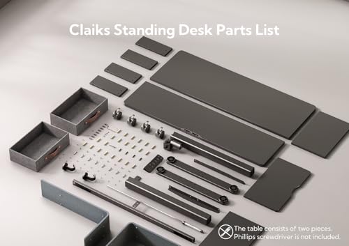 Image of Claiks Standing Desk with Drawers, Adjustable Stand Up Electric Small Standing Desk Adjustable Height with Storage Shelf and Splice Board, 40 Inch, Black