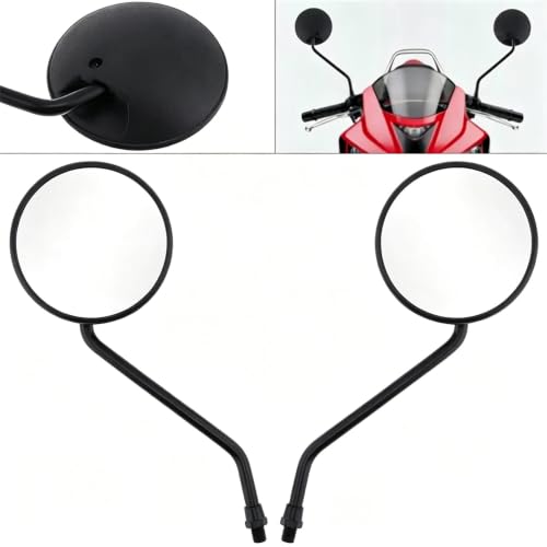 Espejos retrovisores para scooter con visión ampliada y compatibilidad de 10mm y 8mm 5
