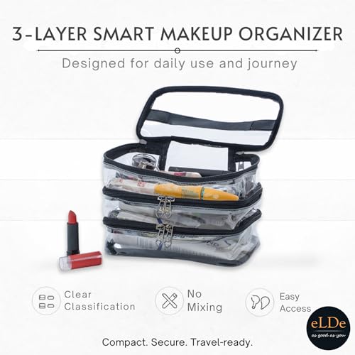 Image of ELDE 3-Layer Multipurpose Organizer Pouch for Travel & Home | Medicine Organizer and Medicine Box for Home | Morning-Noon-Night Slots | Makeup Organisers & Toiletry Bag | Pill Storage Bag (2)