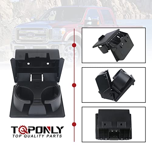 TQPONLY Dashboard Cup Holder Compatible with F250 F350 F450 F550 Super Duty 2008-2016 Replaces 8C3Z-2513562-AF (Black)