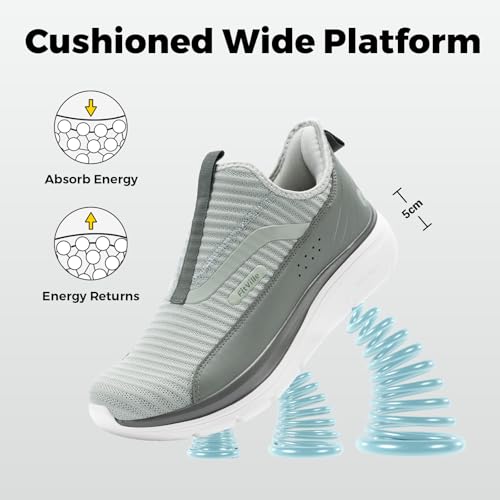 Image of FitVille Men's Extra Wide Slip on Walking Shoes with Arch Support Men Slip on Sneakers for Foot Pain Relief-Stepease V2