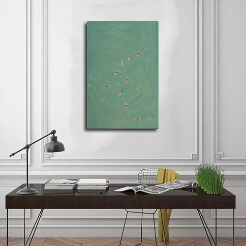 Poster abstrait nageur : idée cadeau idéale pour crémaillère