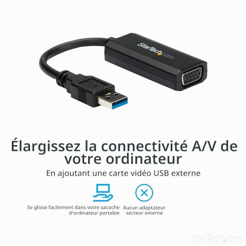 StarTech.com Adaptateur vidéo USB 3.0 vers VGA Carte graphique externe avec installation du pilote intégrée 1920x1200 USB32VGAV - vue 4
