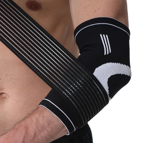 NEOtech Care Codera ancha de sujeción - Tejido ligero, elástico y transpirable - Tira de compresión ajustable (Negro, Talla S, 1 Unidad)