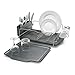Polder KTH-615 Dish Rack, 4 PC Combo– Advantage System Includes Rack, Drain Tray, Removable Drying Tray & Cutlery Holder – Stainless Steel & Plastic