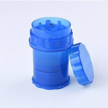 GRINDER Parçalayıcı PLASTİK baharat öğütücü herb spice 4 katmanlı (58MM-MAVI)