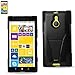 Reiko Silicon Case with Protector Cover with New Type Kickstand for Nokia Lumia 1520 - Retail Packaging - Black