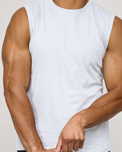 Real Essentials 5 Pack: Men's Cotton Sleeveless Crewneck Tank Top Casual Shirts Tees (Big & Tall Available)4