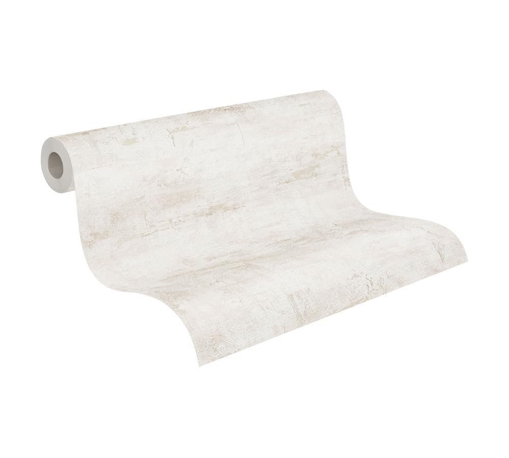 Livingwalls Putz-Vliestapete – Creme, Beige – 10,05 x 0,53 m