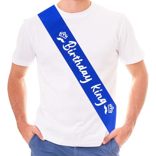 Birthday King Sash Blue 3.15