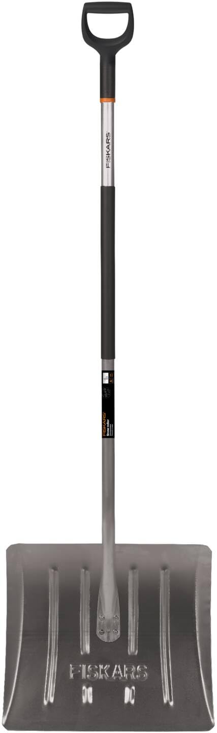 Fiskars Snow Light Snow Pusher - Aluminium, Spade Width: 44 cm, Synthetic material/Aluminium, Black/Silver, 1001636