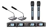 Martin Ranger 900MHz UHF 4-Channel Modules Wireless Microphone System with 2 Handheld Microphone and