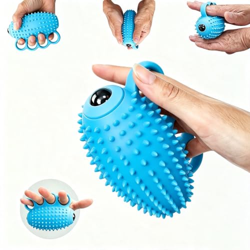 Image of Electric Hand Grip Strengthener Finger Exercise Ball, 3 Modes Vibration Therapy Ball with Magnetic Roller, Rechargeable Silicone Hand Squeeze Ball for Stroke Recovery, Arthritis, Carpal Tunnel & Stress Relief (1100mAh, 10Min Auto-Off)