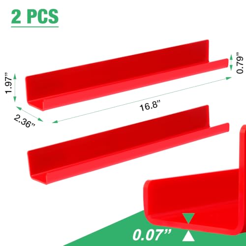 Image of 2 Pack Magnetic Book Shelf - Acrylic Reusable Display Panel for Whiteboards, Classrooms & Home, Adhesive-Free Storage with 11lb Capacity (red)
