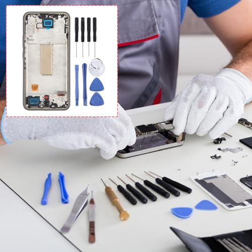 Pantalla LCD compatible con A52S A528B ensamblaje texturizado con chasis metálico 2