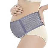 WANYI Fajas Embarazo Premamá 120CM Cinturón de Embarazo, Embarazo Cinturon Ajustable Cinturón Apoyo Abdominal Transpirable Embarazadas Mujeres para Evitar Dolor Espalda (Gris)