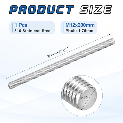 Varilla totalmente roscada M12 de paso 1,75 mm para uniones estructurales seguras de madera 2