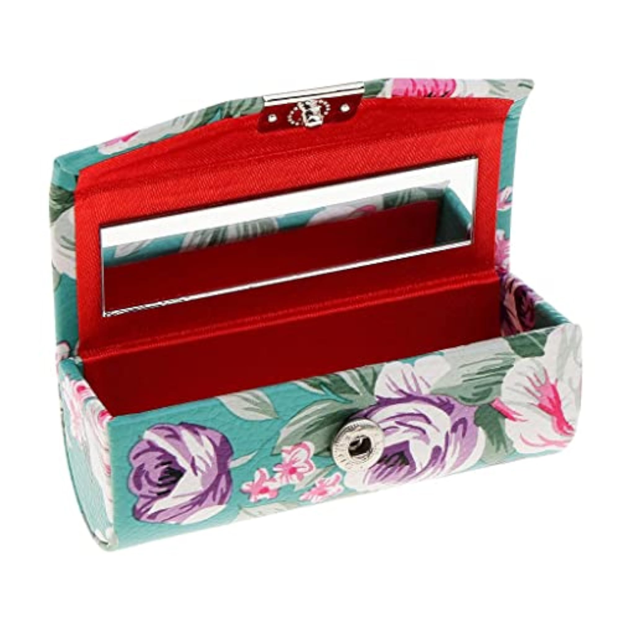 Leather Jewelry Makeup Lipstick Holder Case with Mirror