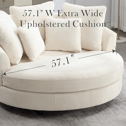 Sillón Plegable Chenille Beige Extra Grande miniatura 3
